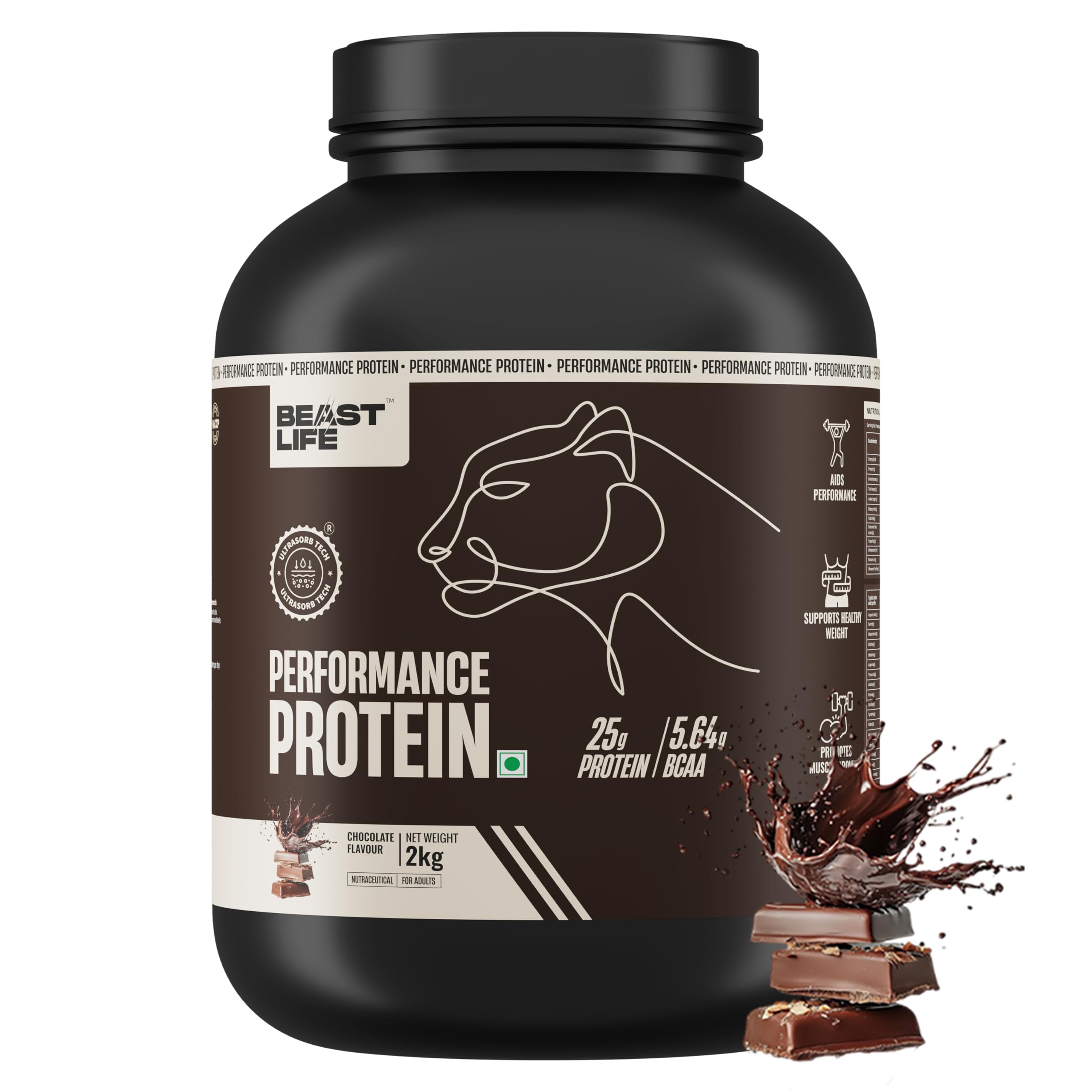 BeastLife Performance Yeast Protein Powder, 25g, Chocolate