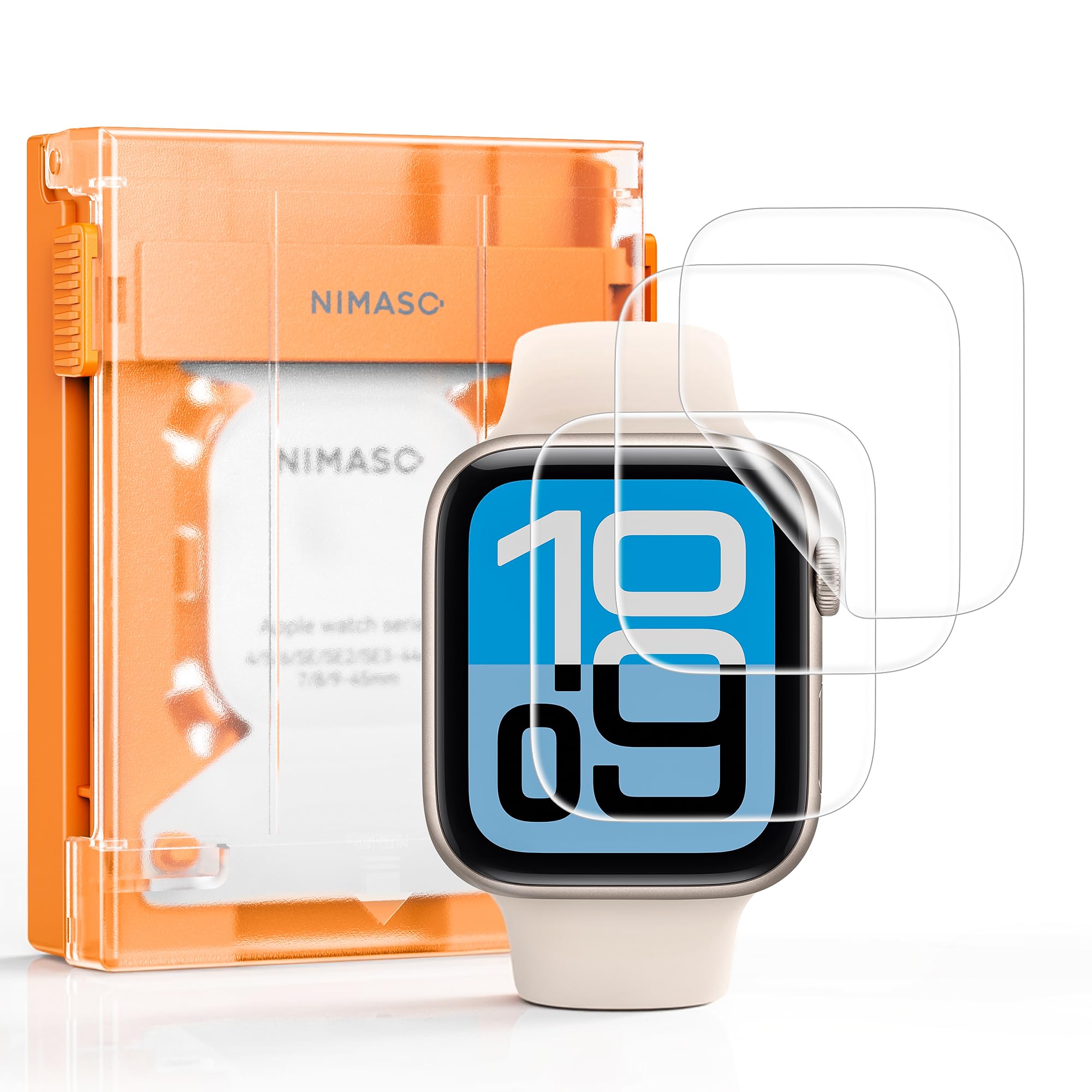 【3枚組】NIMASO フィルム ガイド枠付き Apple WachS4/S5/…
