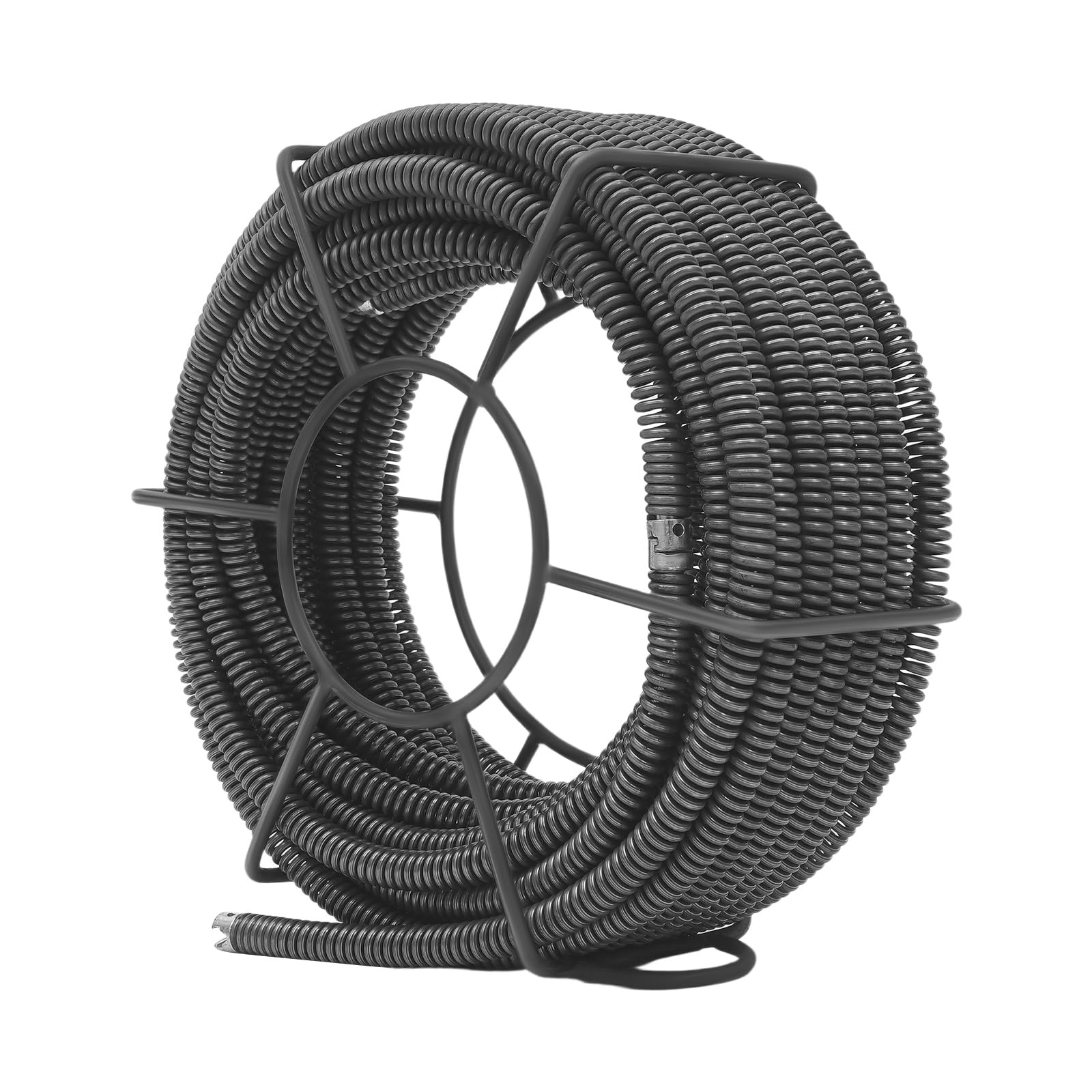 Espiral de limpieza de tuberías de 20 m, espiral flexible, con estante de almacenamiento para cocina, baño, contra obstrucciones en tuberías de desagüe