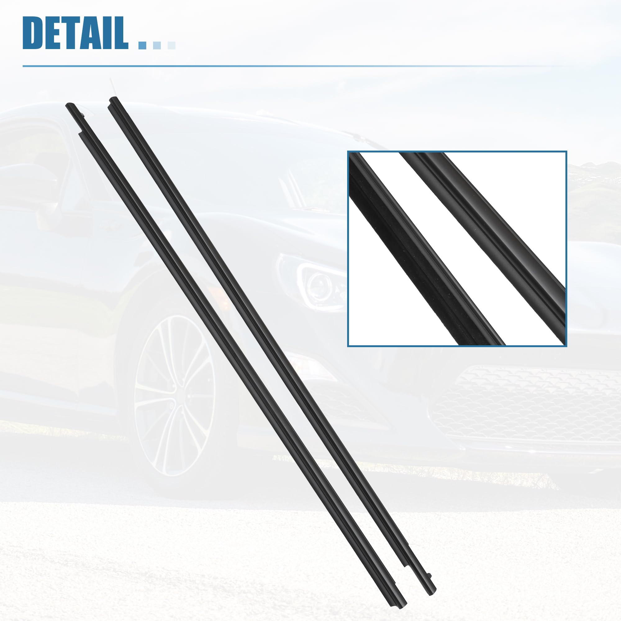 2Pcs Left&Right Weatherstrip Window Moulding Trim Seal Belt Compatible With Scion TC Base Coupe