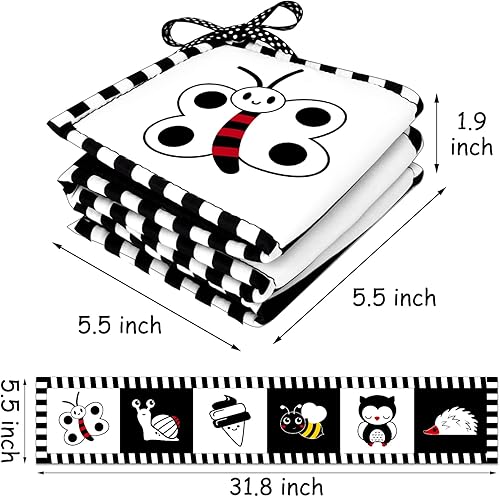 Miniatura 7 de Juguetes para bebés en blanco y negro de 0 a 3 meses, de alto contraste, juguetes para recién nacidos, juguetes Montessori para bebés de 0 a 6