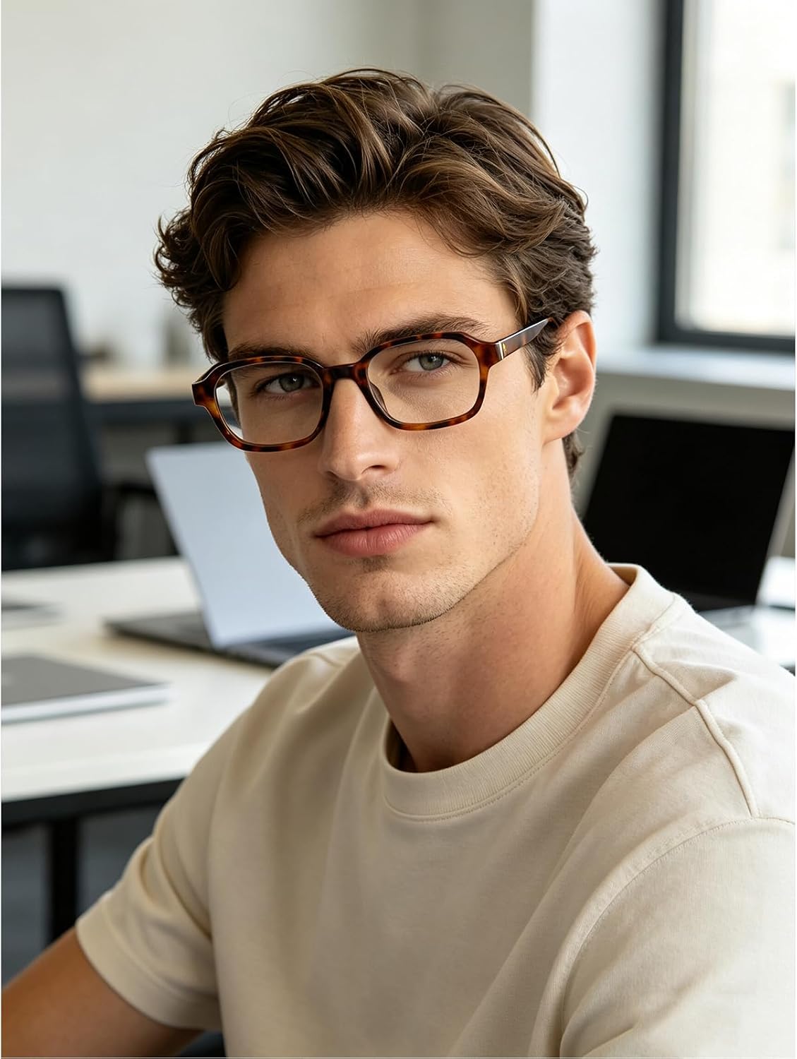 LJCZKA Square Blue Light Blocking Glasses for Women Men Small Square Glasses Anti Eyestrain Computer Gaming Eyeglasses image 3