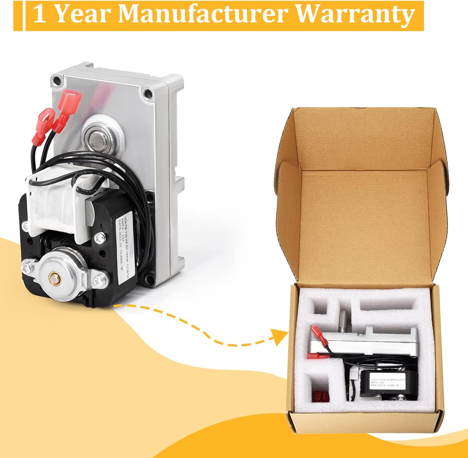 Adviace Replacement PU-047040 Auger Motor for Englander/England 25-PDVC 55-SHP10 25-PDV 55-SHP22 Pellet Stoves, 2-Pack 1 RPM Counter Clockwise Auger Motor for 25-PDVC.