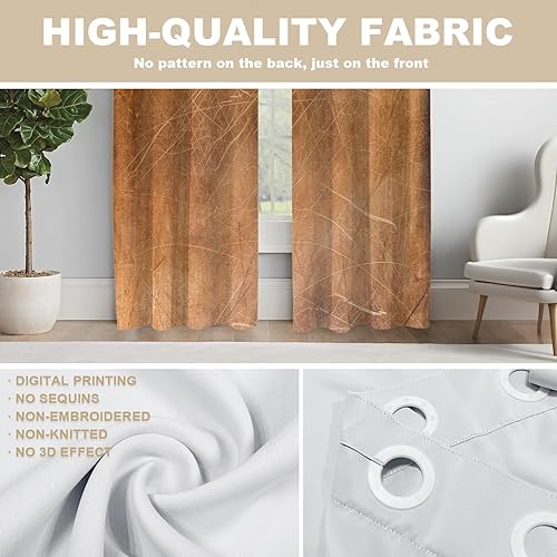 Miniatura 147 de Cenefas de cocina modernas con patrón de cobre marrón dorado para ventanas, cenefas opacas abstractas de marcas de arañazos y cortinas opacas