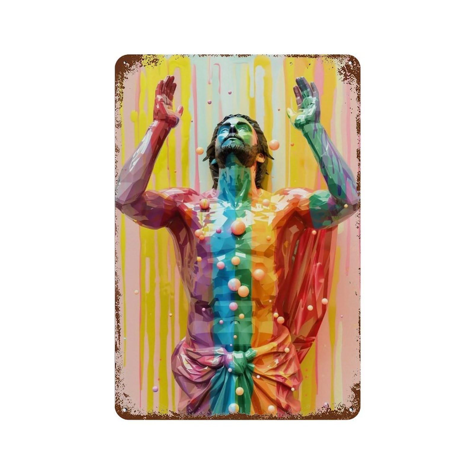 MGHTGRWE Christ’s Holy Halo 01 Poster Wall Art Iron Vintage Metal Tin Sign Modern Home Cofffee Club Art Bar Shop Decor 30x20cm