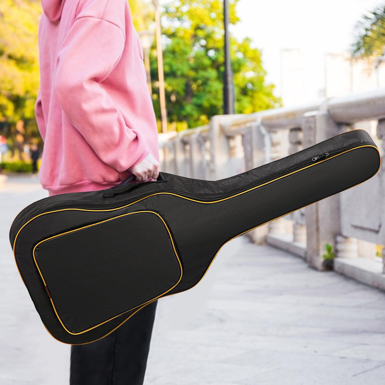 Custodia impermeabile per chitarra classica, custodia per chitarra, borsa a tracolla per chitarra, grande capacità, custodia imbottita, in tessuto Oxford per una protezione extra,