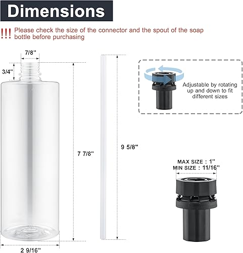 Miniatura 3 de Botella dispensadora de jabón actualizada para reemplazo de botellas de fregadero de cocina (16.9 fl oz/17 oz) DJS-ZYP-DJT-TM