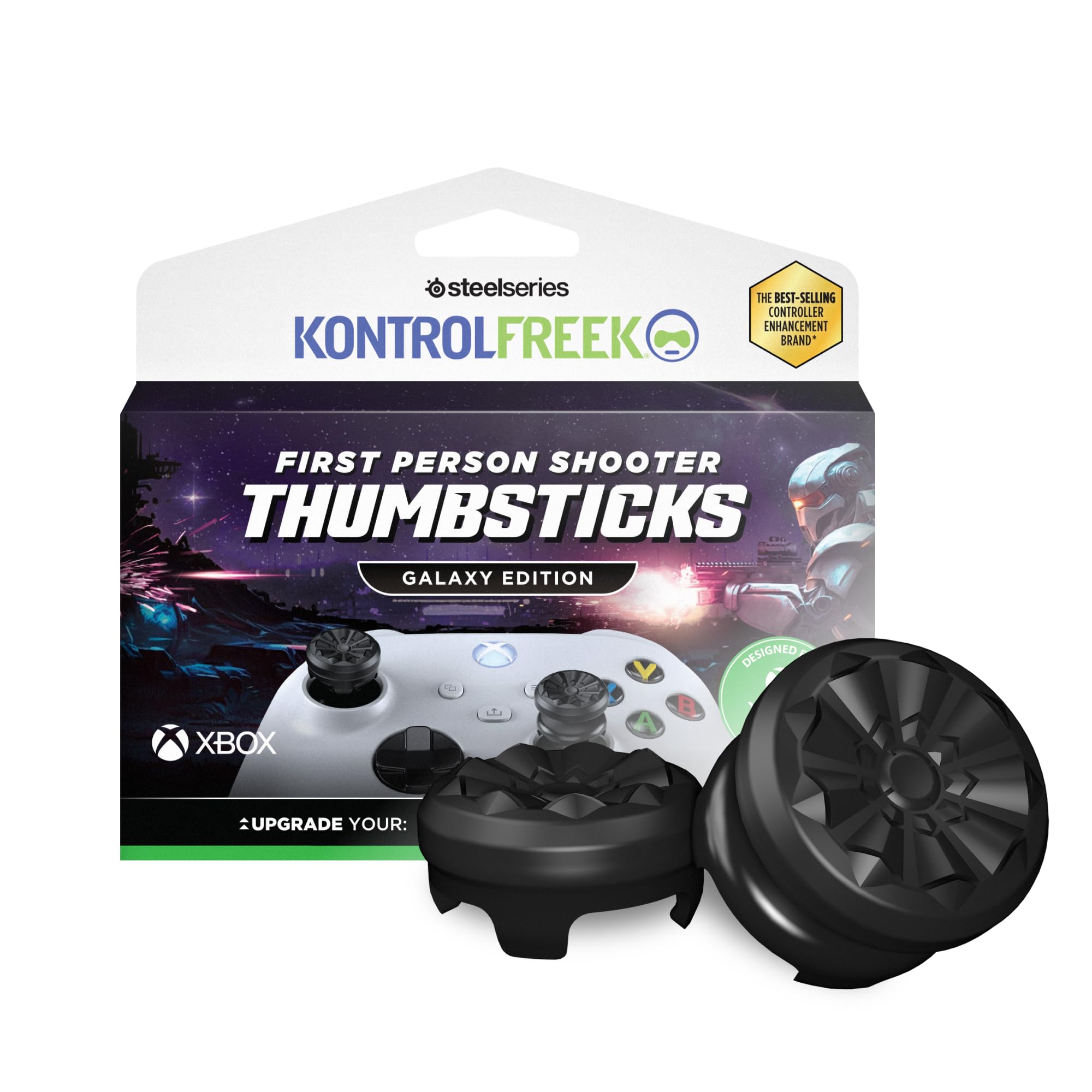 KontrolFreek FPS Freek Galaxy Black pour Manette Xbox One et Xbox Series X | 2 joysticks performants | 1 Taille Haute, 1 mi-Haute | Noir (édition limitée)