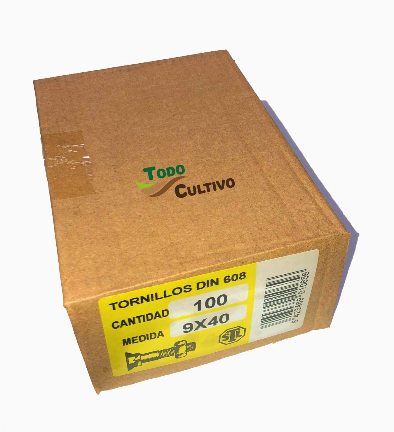 Tornillo de Arado 9X40 DIN 608. Caja 100 Uds. Tornilleria de máxima calidad marca San Lorenzo, con cabeza avellanada especial rejas de arado.
