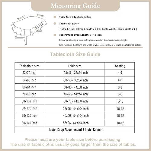 Miniatura 6 de Wolkemer Mantel ovalado de lino sintético gris plateado, resistente a las arrugas y no encoge, mantel de tela lavable para comedor, cocina, fiesta,