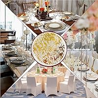 Vista 4 de Gold Disposable Placemats Gold Doilies of 100 Round Place Mats Pressed 13 Inch Metallic Foil Charge Placemats for Home Decoration Dining Table