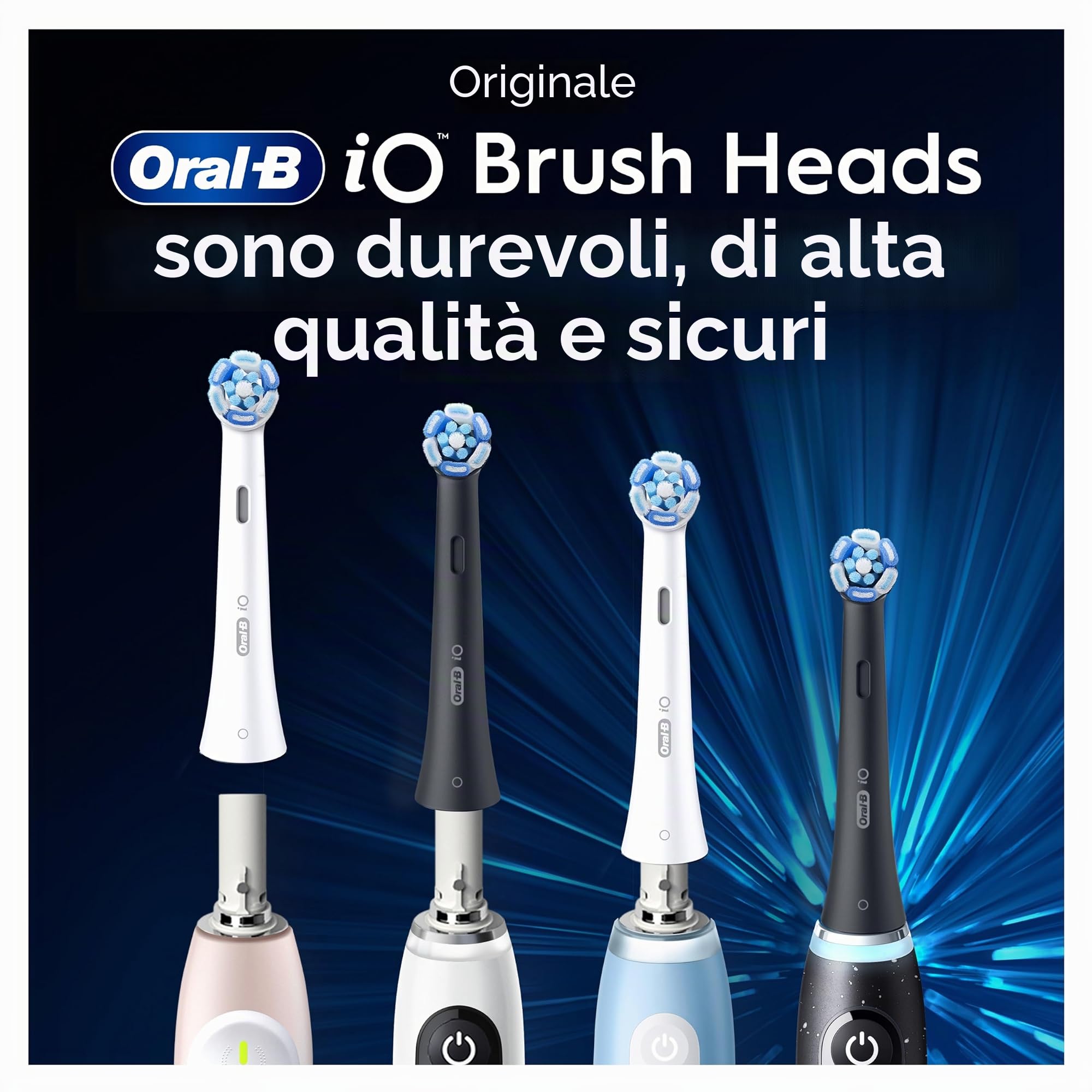 Oral-B iO Ultimate Clean Testine di Ricambio , 4 Pezzi, Pacco Adatto alla Buca delle Lettere