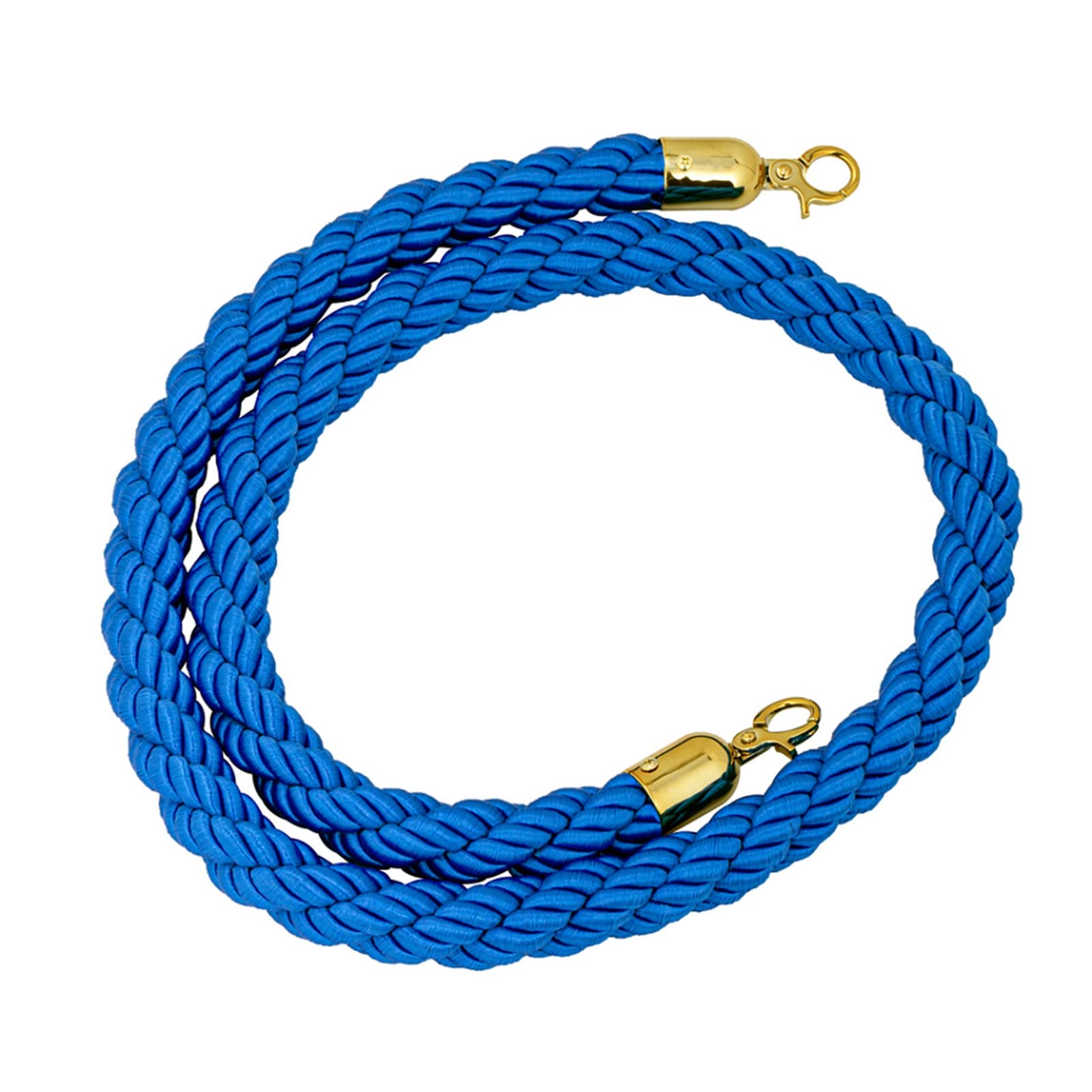 GDMDPTE Blue Velvet Rope Barriers with Shiny Hooks 2-Pack Hemp Crowd Control Stanchions for Cinema Parties Events Red Carpet Queue Management