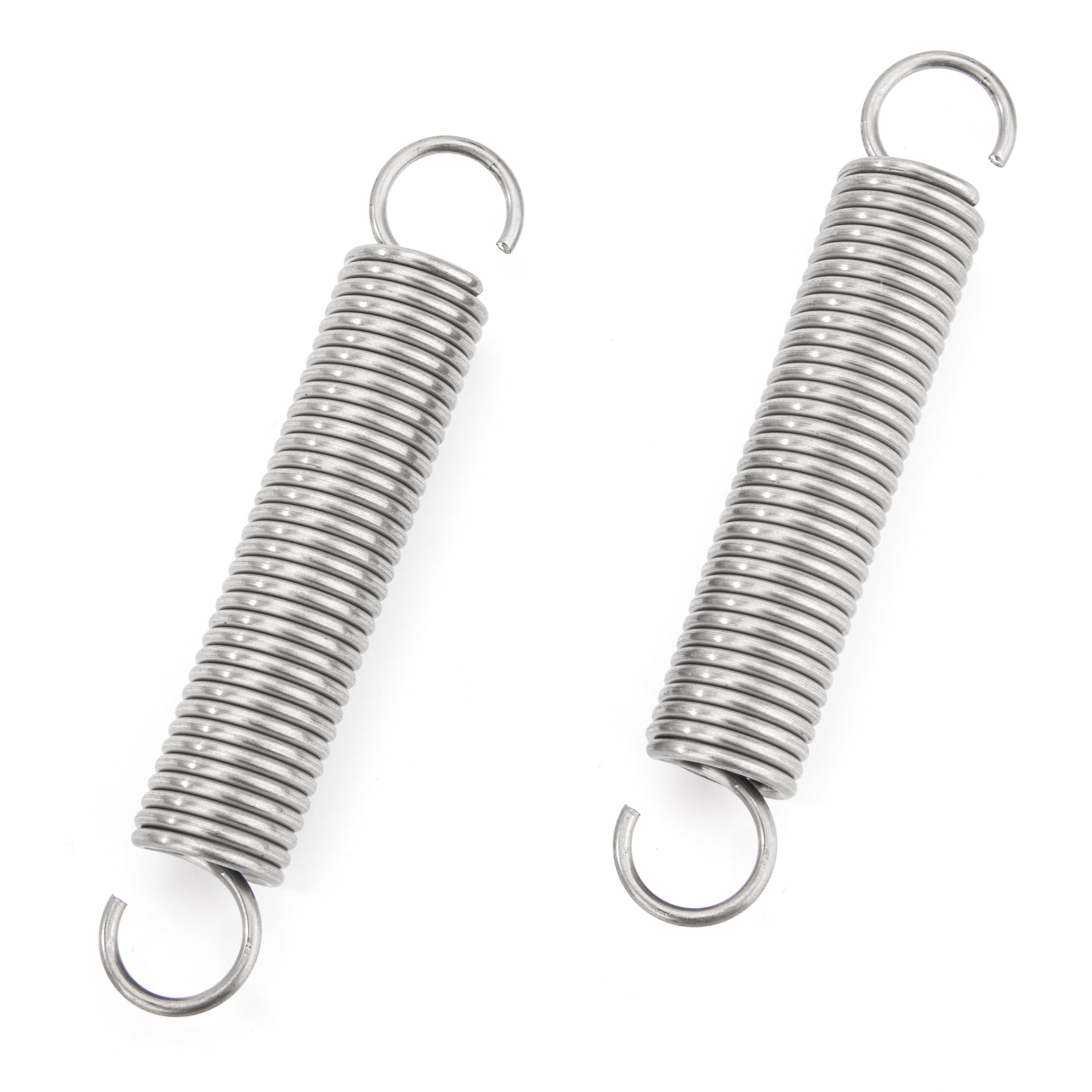 Sprężyny naciągowe 90 mm sprężyna ciągnąca podwójny hak ze stali nierdzewnej średnica drutu 1,9 mm średnica zewnętrzna 16 mm ciągnięcie 7,20 kg 2 sztuki