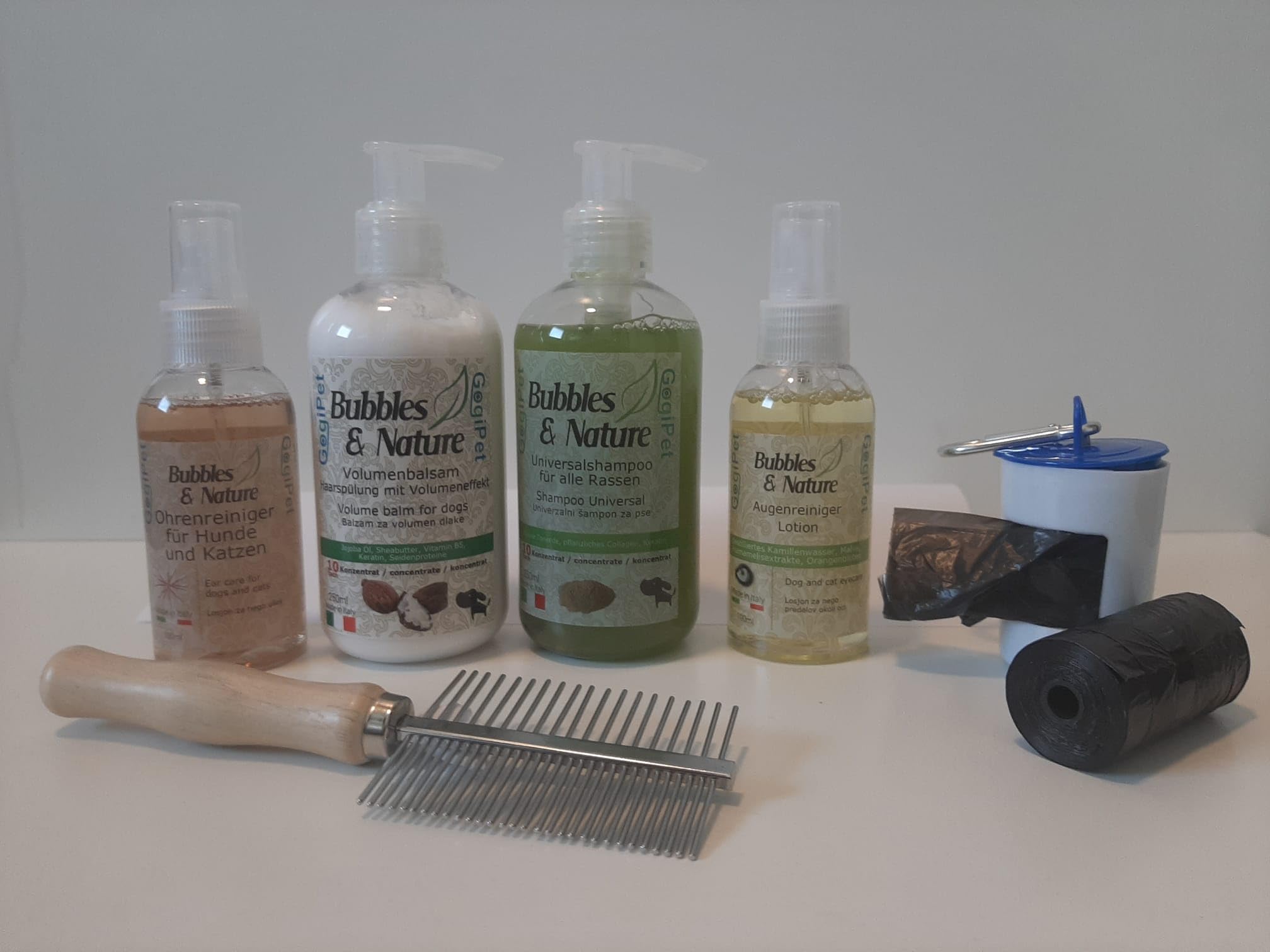 GogiPet Bubbles & Nature Hundepflege-Set | Hundeshampoo, Balsam, Kamm & mehr