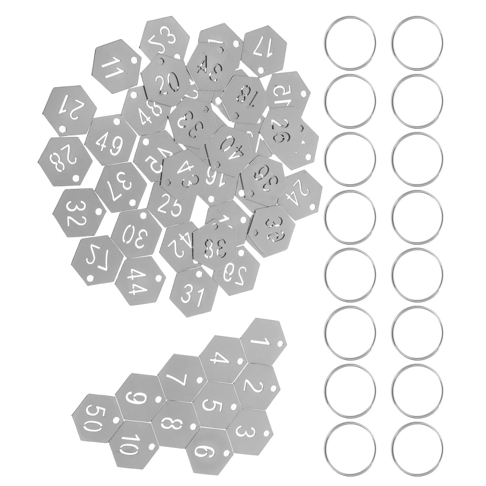 Etiquetas de identificación hexagonal portátiles numeradas de acero inoxidable 8