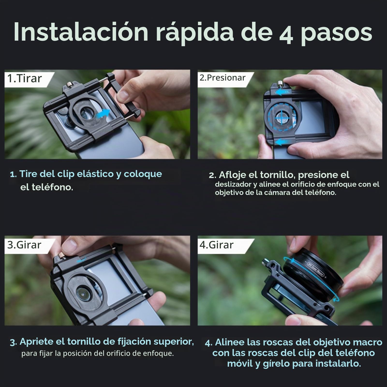 10-20X Lente Macro, Lente para teléfono móvil, HD Objetivo movil con Clip Universal para Teléfono móvil,Adecuada para Todos Los Teléfonos Móviles
