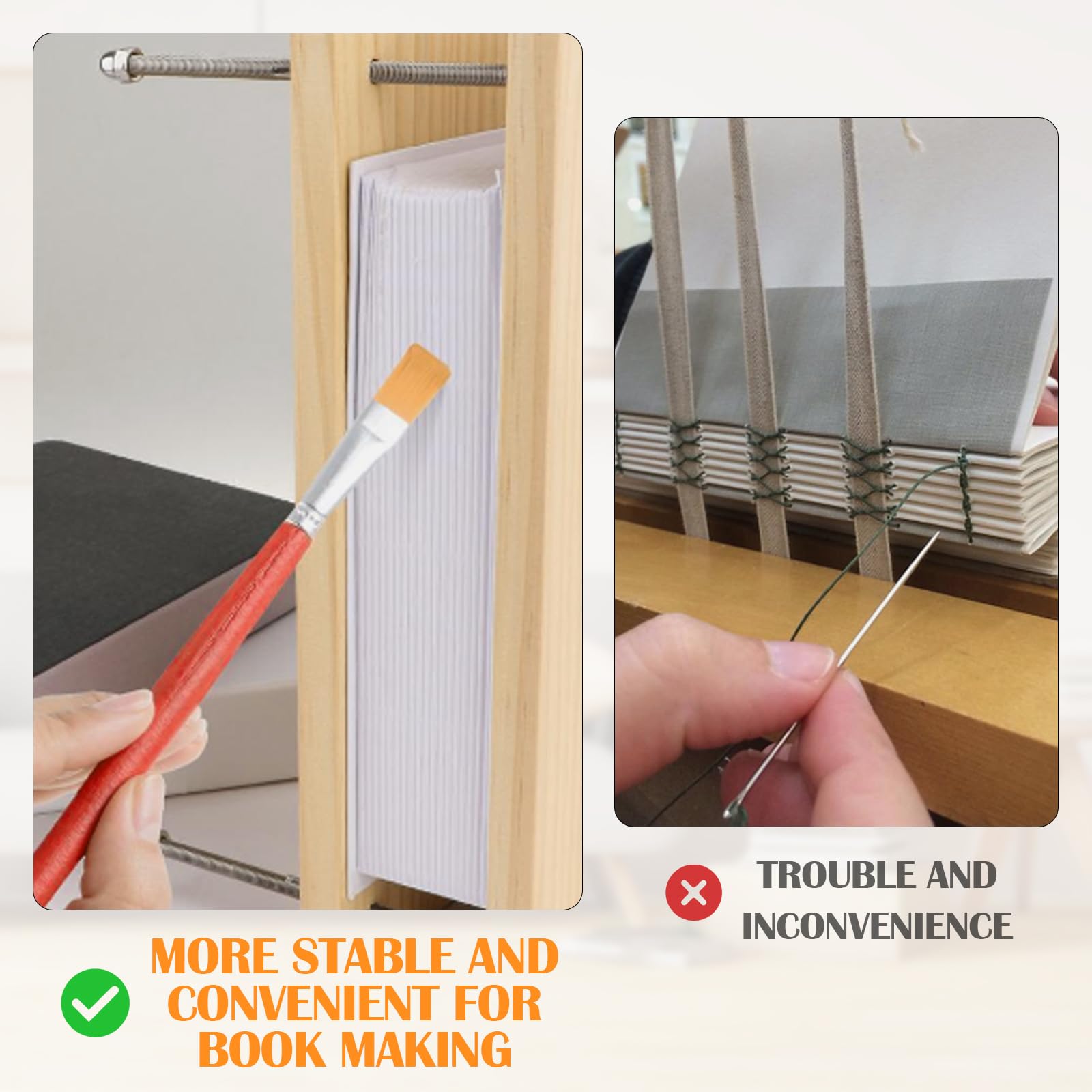 BONJUME Prensa Para Libros De Madera, 30x20cm Herramienta De Encuadernación De Libros Resistente Manual Multifuncional Accesorios Suministros De Encuadernación Para Hogar Escuela Oficina Bricolaje