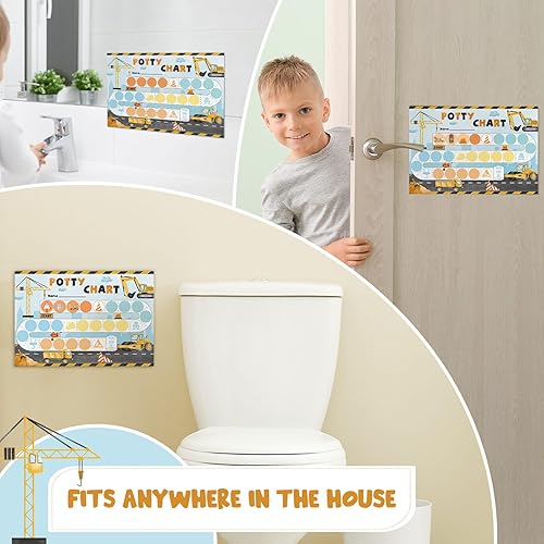 Miniatura 5 de Tabla de entrenamiento para ir al baño para niños pequeños, tabla de orinal de unicornio para niñas (vehículo de construcción)