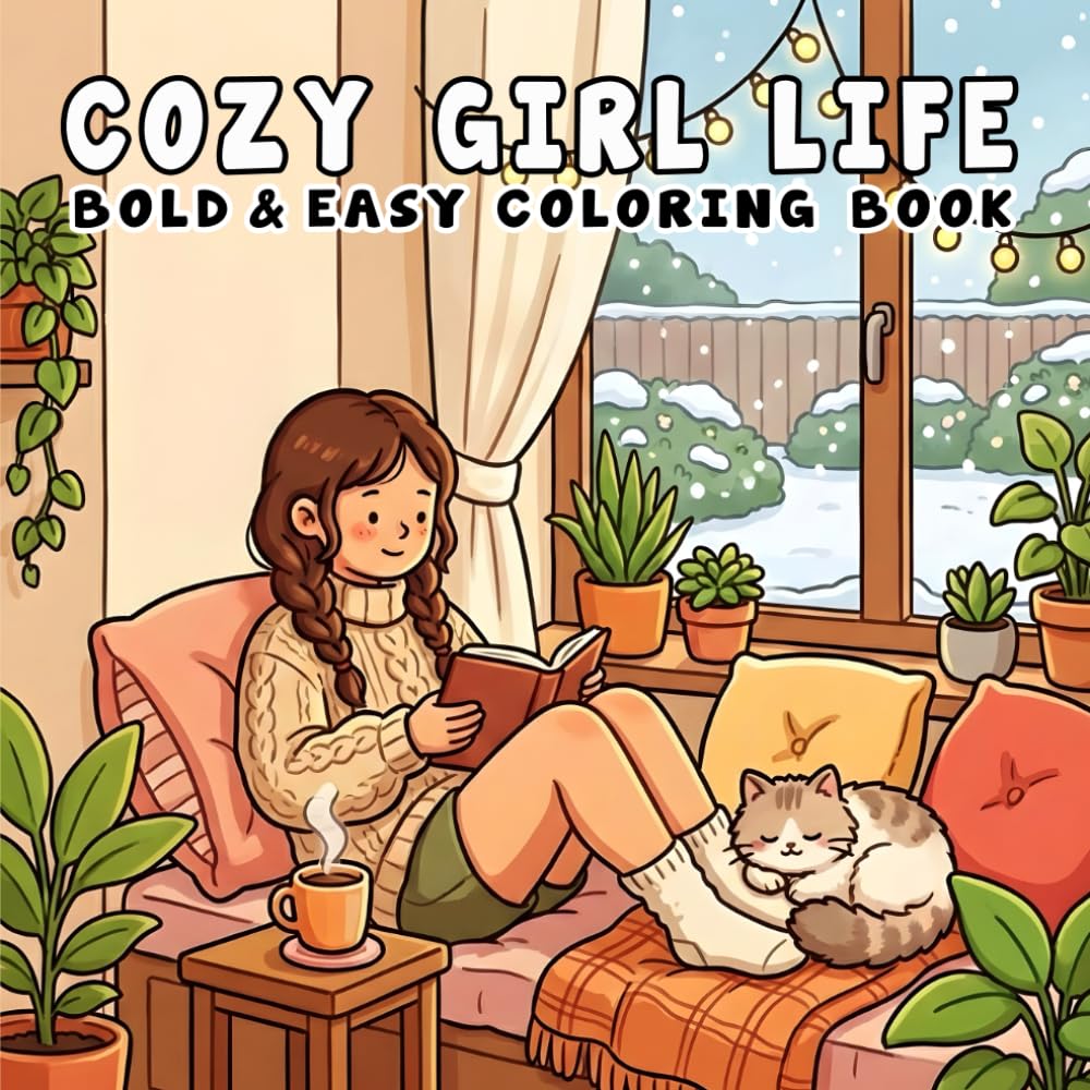 Cozy Girl Life: Coloring Book for Adults and Teens Featuring Cozy Girl Moments, Calm Activities, and Cute Designs for Relaxation and Chill