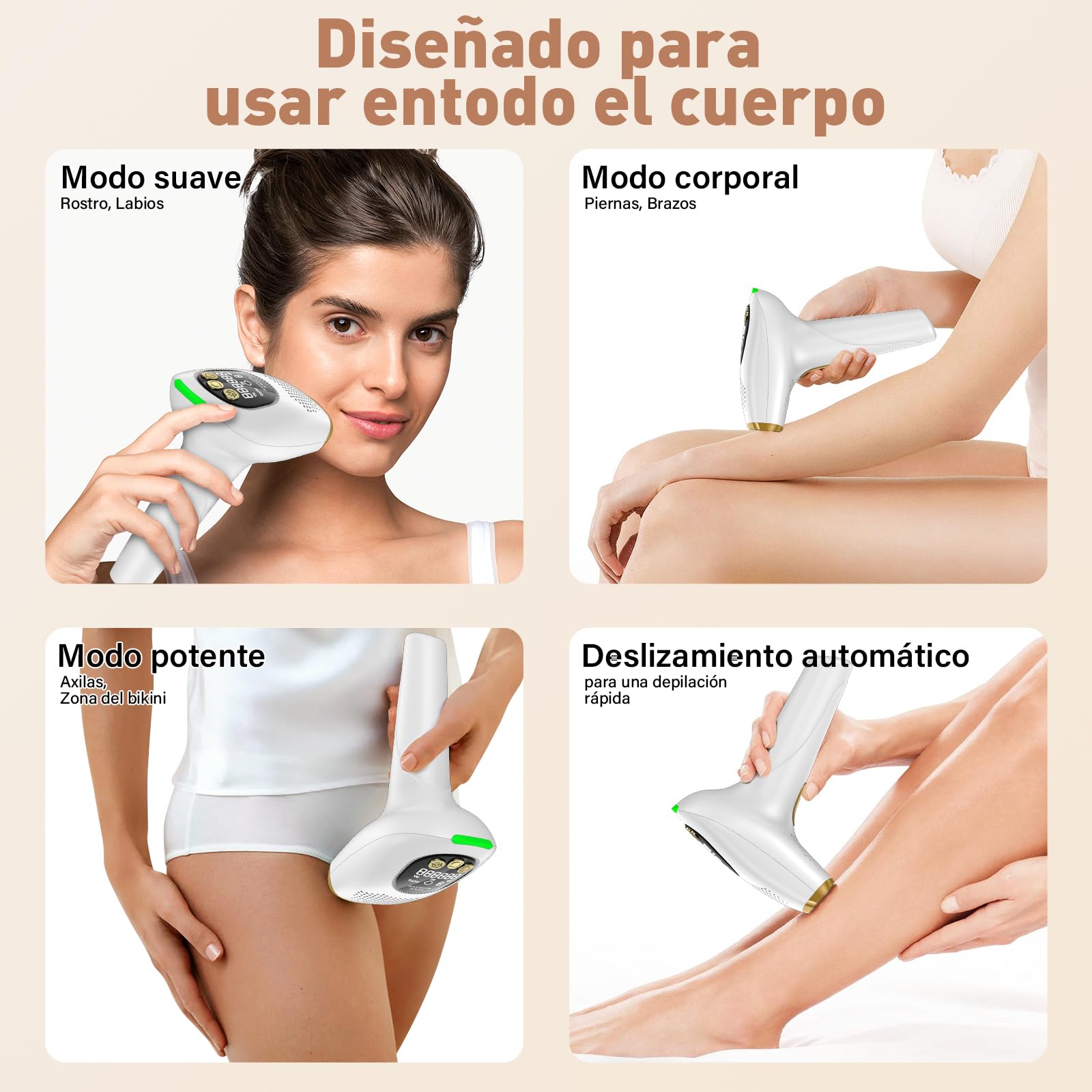 NIKYJM Depiladoras luz Pulsada, Depilación Láser IPL con Función Enfriamiento, 9 Velocidades 3 Funciones HR/SC/RA, Dispositivo de Depilación