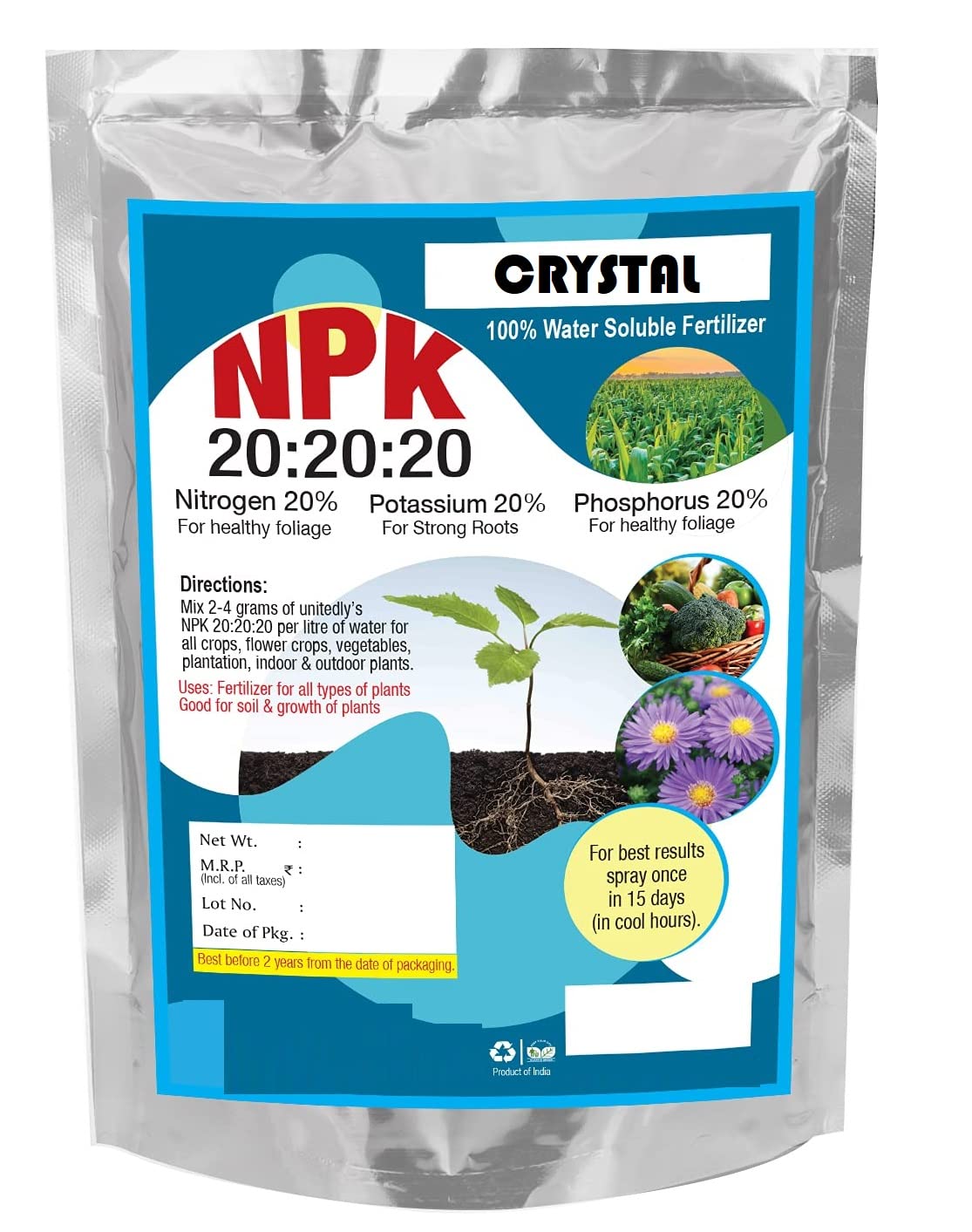 NPK 20 20 20 Water Soluble Fertilizer for Plant Growth, Fertilizer for Household Plants 100% Water Soluble (5 KG) (B0B1N1R2VZ) Amazon Price History, Amazon Price Tracker