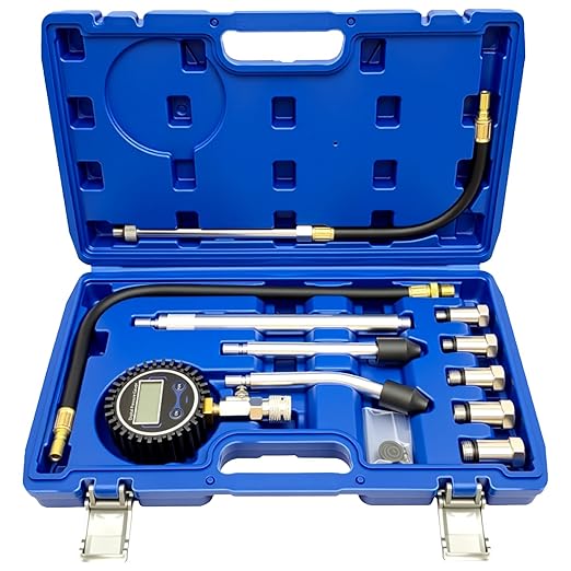 ZKTOOL LCD Digital Compression Tester Automotive,Digital Compression Gauge 250 PSI,Automotive Engine Compression Tester Adapter Kit,Engine Cylinder Compression Tester Kit