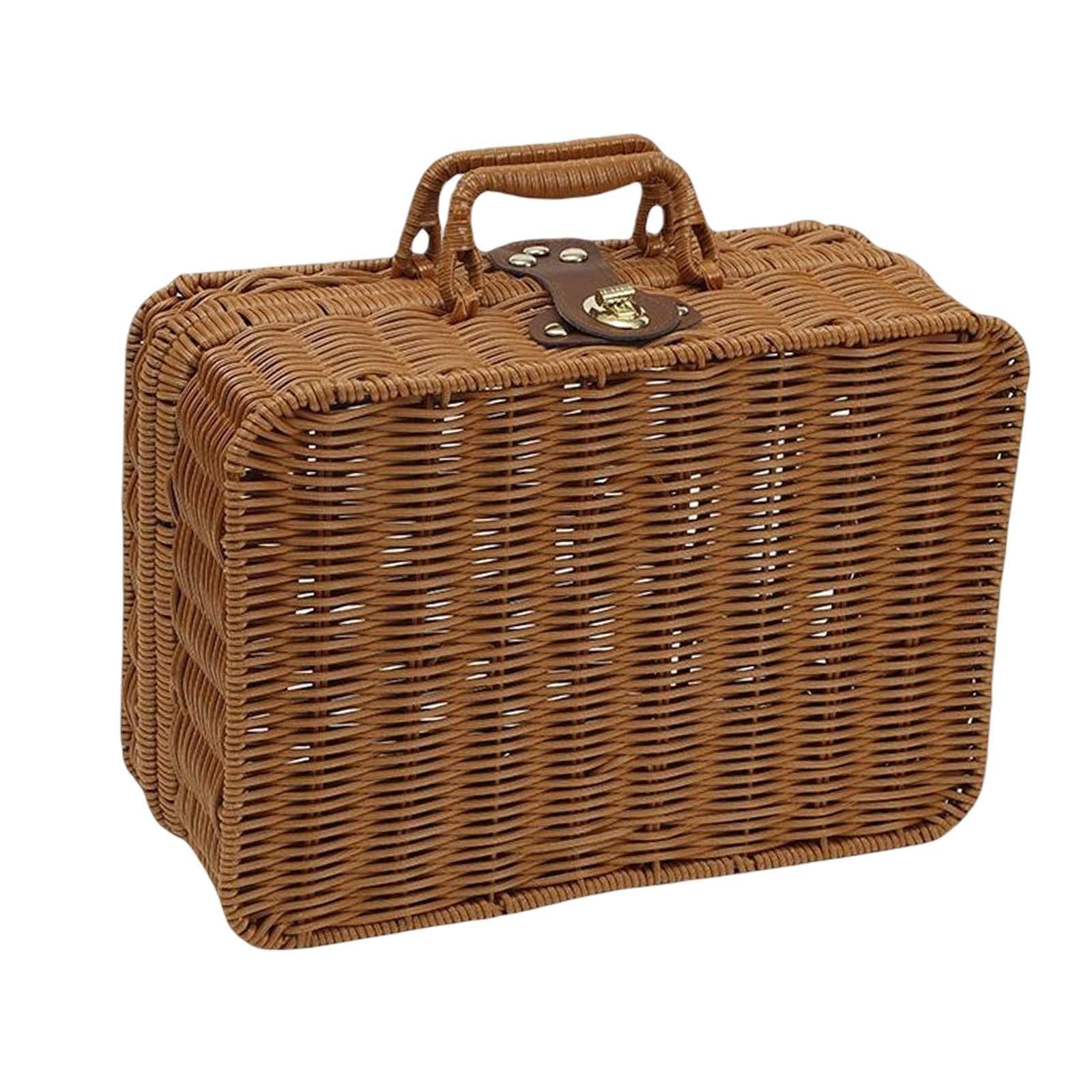 BNF® Woven Wicker Storage Basket Cosmetic Organizer for Outdoor Travel Camping M|Home & Garden |Household Supplies & Cleaning|Home Organization|Storage Boxes