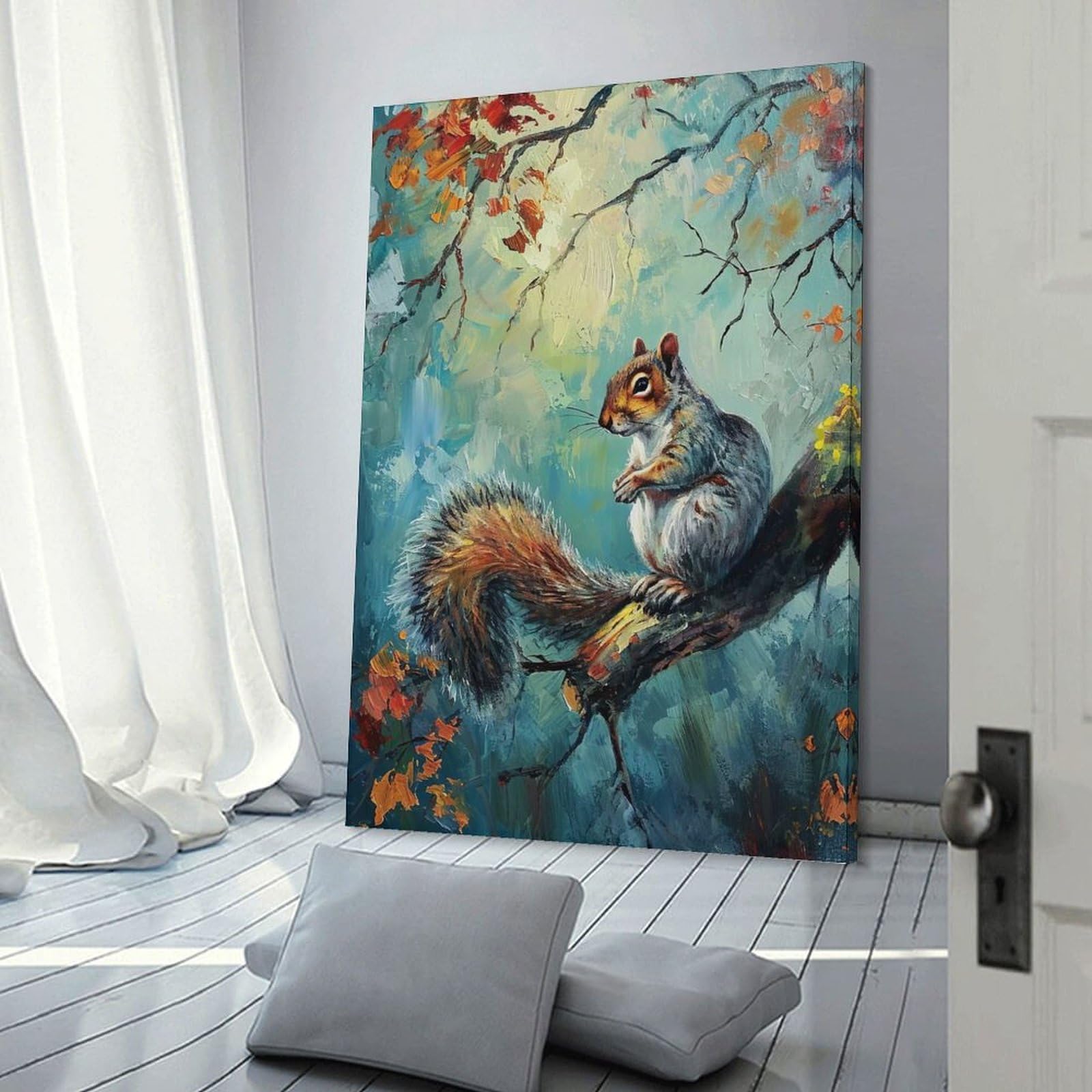 Junmoney Tree Dweller Canvas Art Print, 08x12inch(20x30cm), for Bedroom Decor, Cosy Corners Or Studios, A Warm Accent for Relaxed Interiors