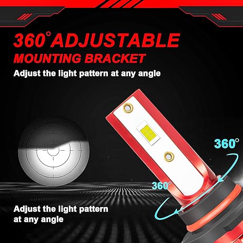 Miniatura 4 de Compatible con luces LED DODGE CHALLENGER 2015-2020, 500% de brillo 9012HIR2 bombilla LED de luz alta y baja+luces antiniebla LED H11, 6500K blanco