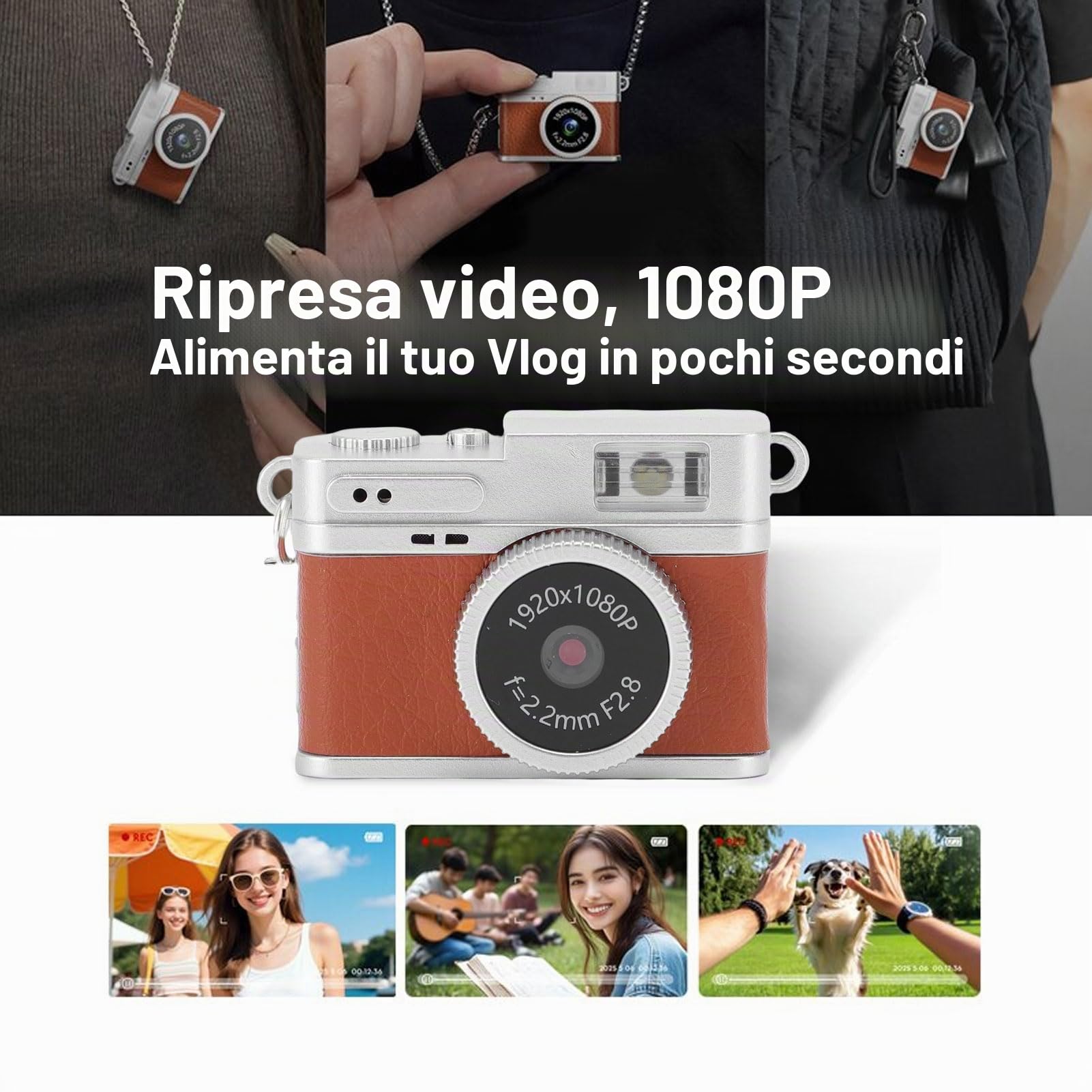 Mini Fotocamera Digitale 1080P Con Flash LED, Schermo LCD E Batteria 480mAh – Vintage E Portatile Per Studenti E Viaggi