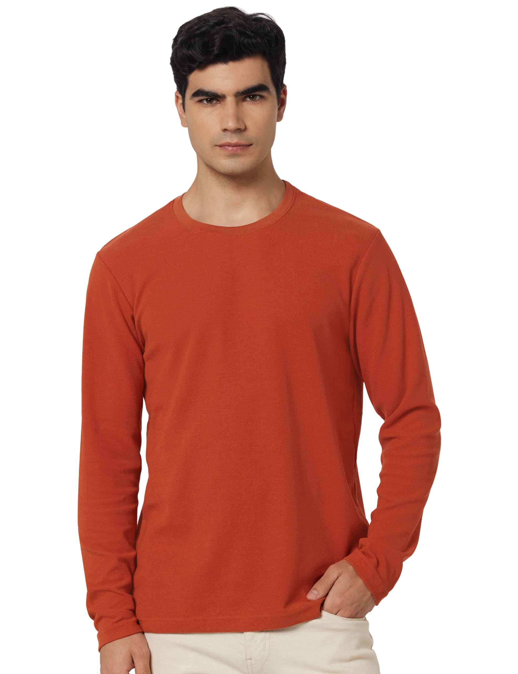 max Men Cotton Textured Long Sleeve Lounge Regular Fit T-Shirt-picture-10