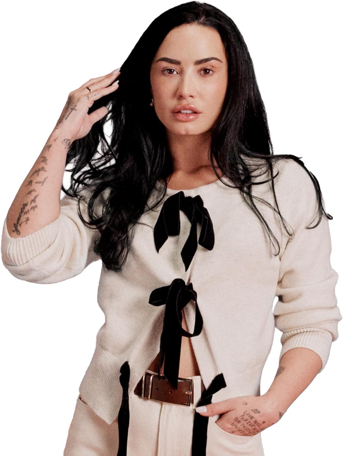 Amazon Essentials (Demi's Pick) Women's Regular-Fit Long-Sleeve Tie Front Cardigan with Bows