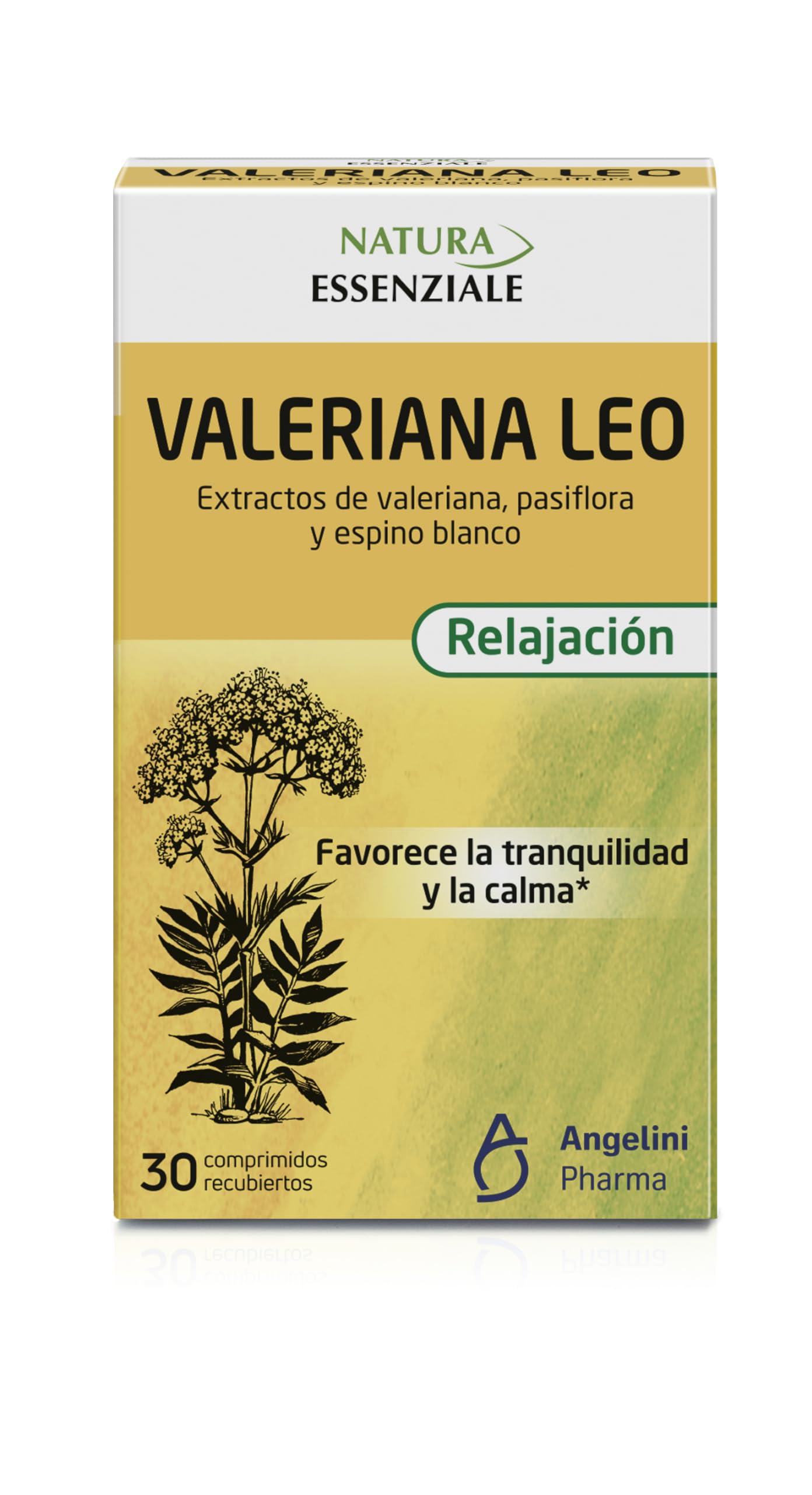 NATURA ESSENZIALE Valeriana Leo - Favorece la tranquilidad y la calma - Complemento alimenticio con extractos de valeriana, pasiflora y espino blanco. A partir de 12 años - 30 comprimidos