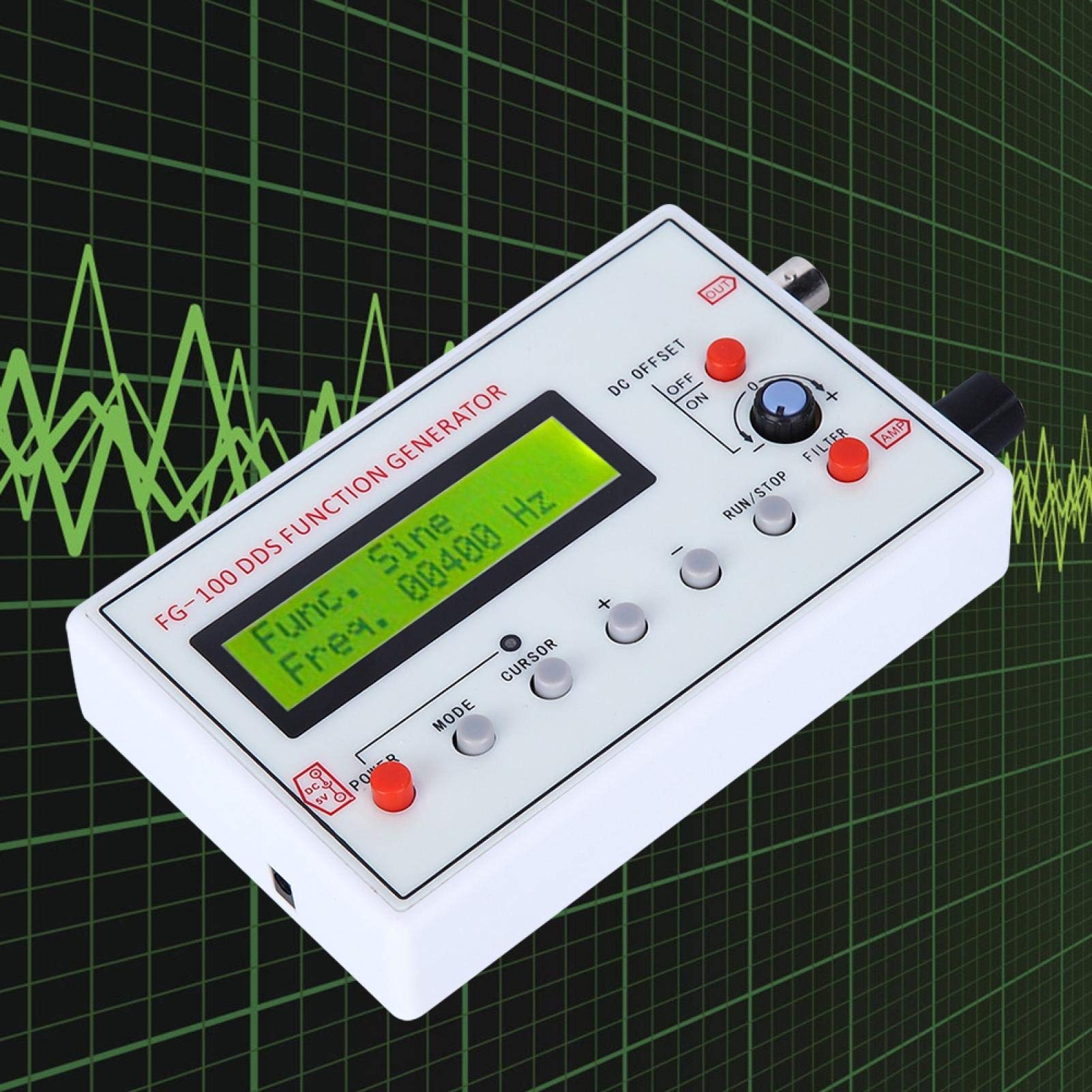 BuyWeek Generatore di Funzioni, FG‑100 DDS Generatore di Segnale 1 HZ‑500 KHz Modulo Sorgente del Segnale con Cavo USB