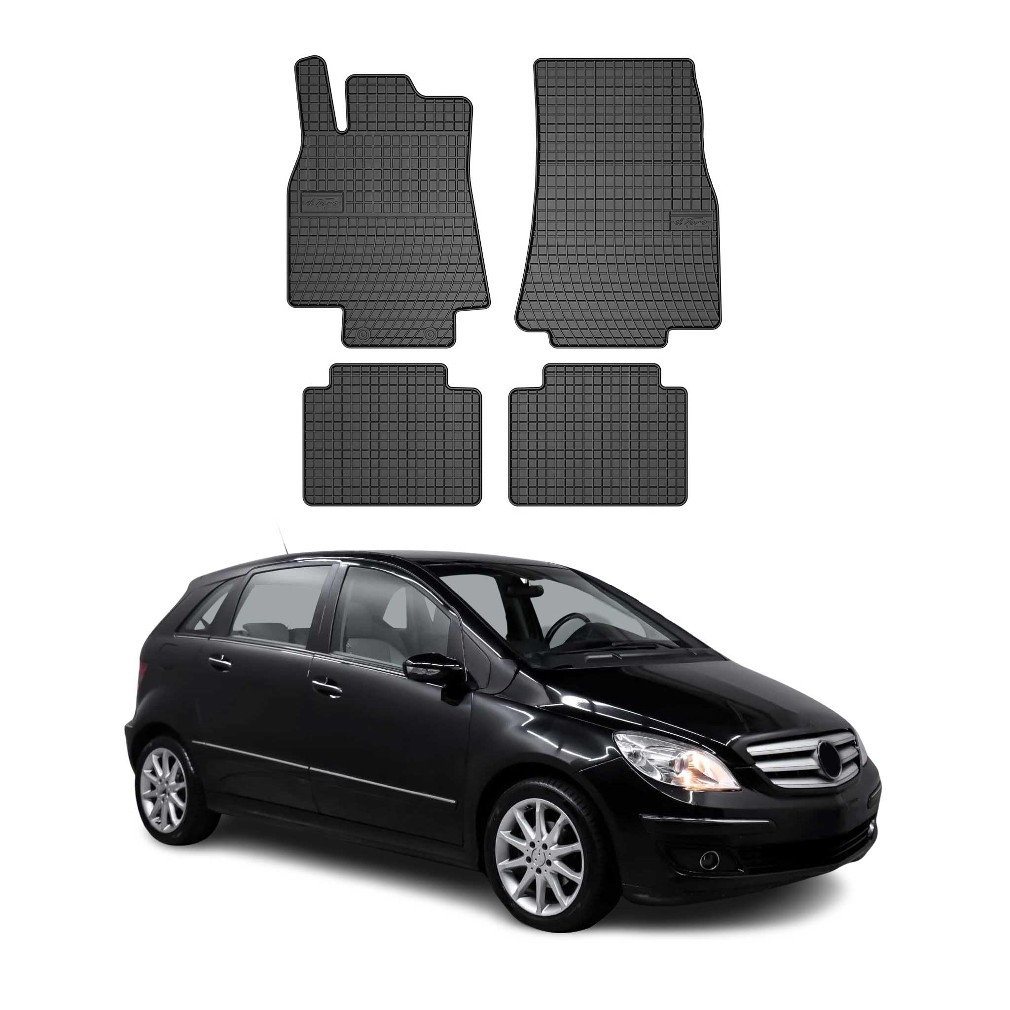 OMAC Fußmatten für Mercedes B Klasse W245 2005-2011 Gummi 4X Schwarz