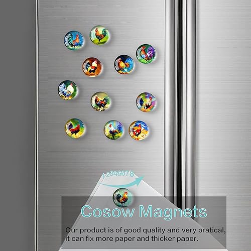 Miniatura 9 de 12 imanes magnéticos fuertes de vidrio para refrigerador, pintura al óleo para decoración de nevera de vidrio redondo, imán de pizarra blanca, imán