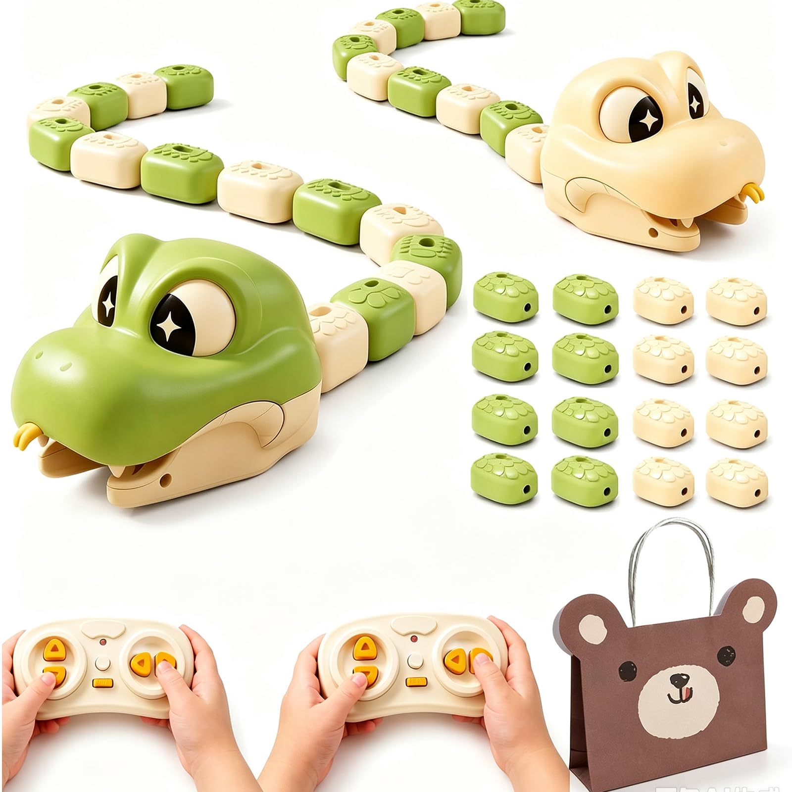 Snake Game telecomandato, Snake Game con luce e suono, serpente con telecomando, Magnetic Snake Game, serpente telecomandato, Snake Frenzy per ragazzi e ragazze, verde B
