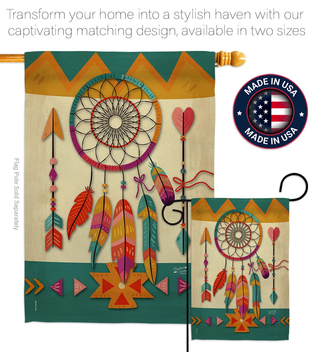Gartenflagge Tribal Dreamcatcher Im Südwest-Stil – Wetterfest, Doppelseitig Bedruckt, 33x47 Cm