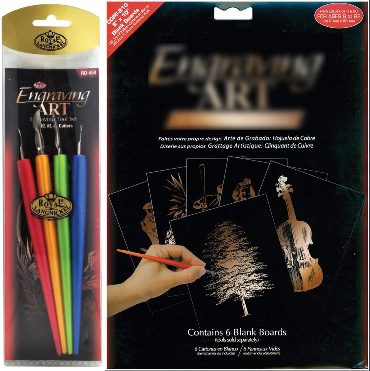 Buy Scratch & Reveal Art Drawing Blank Boards Pack 8" x 10" + Metal