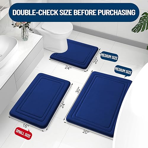 Miniatura 2 de Grandaily Alfombra de baño de espuma viscoelástica de 24 x 16 pulgadas, ultrasuave, antideslizante y absorbente, lavable a máquina, cómoda alfombra