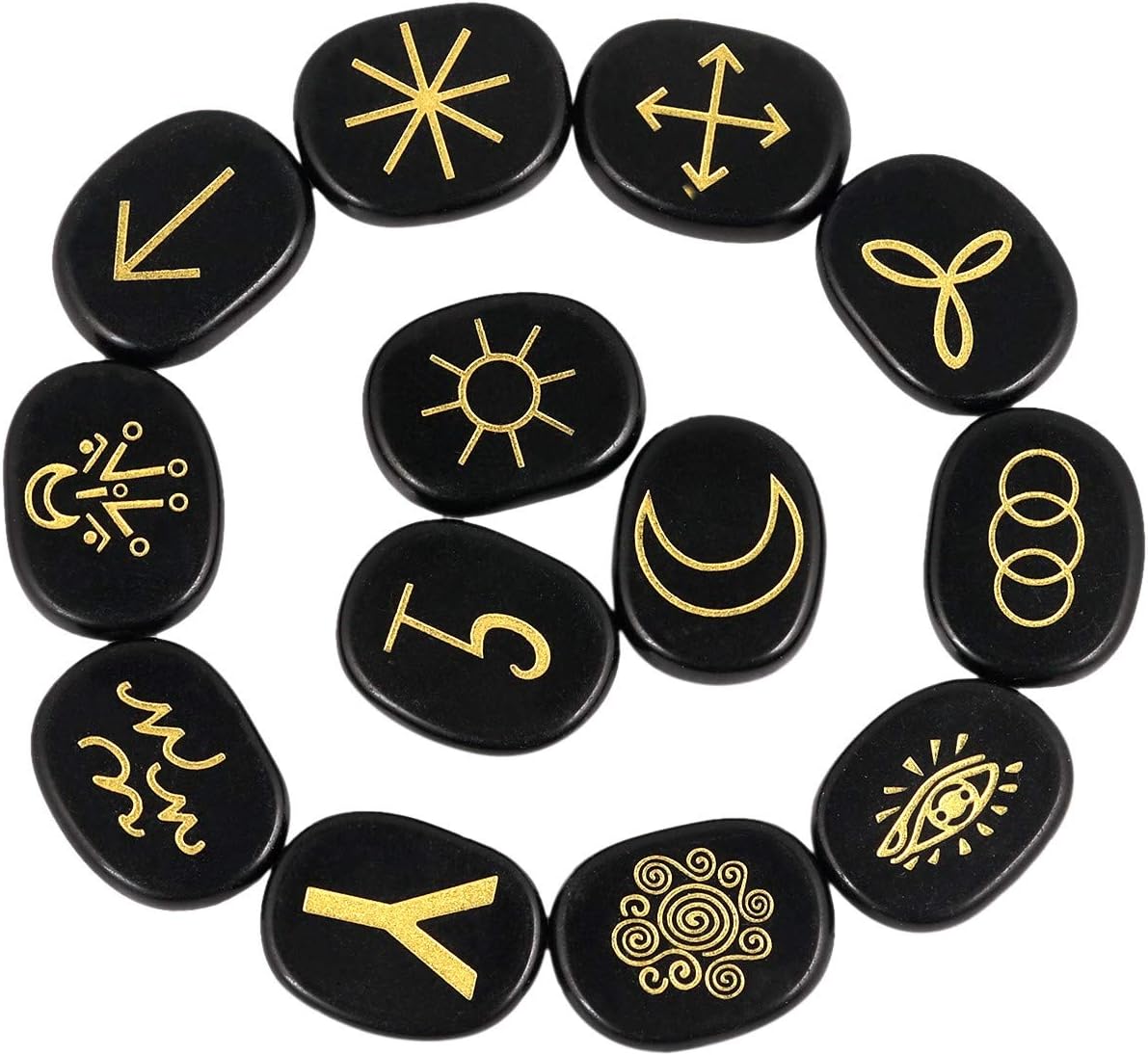 Amazon.com: Rockcloud Healing Crystal Black Obsidian Gypsy Symbol ...