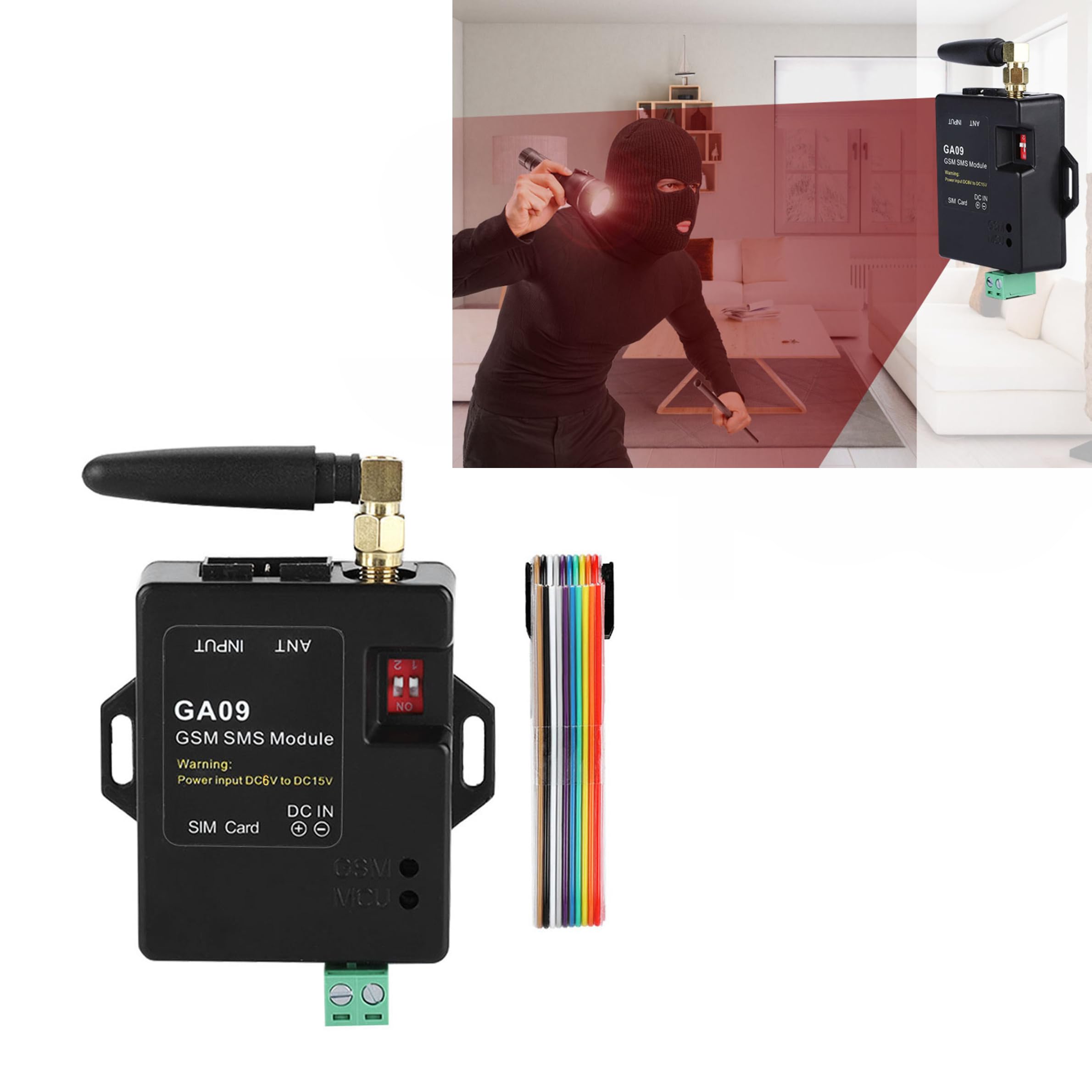 GSM-Alarmsystem 8 Kanäle mit 4G Modul & SIM-Karte – SMS Alarm Telefonanrufe für Haus Sicherheit, 24V DC Alarmzentrale, Kabelgebundenes GSM Alarmmodul Antenne Remote-SMS-Alarm und Benutzerdefinierten