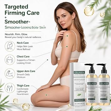 Magic Collagen Firming Oil for Skin Tightening, Firming & Lifting Body Oil, Skin Tightening for Scars, Wrinkles, Stretch Marks on Neck, Chest, Arms, Legs & Stomach, Glow Essence,2PCS