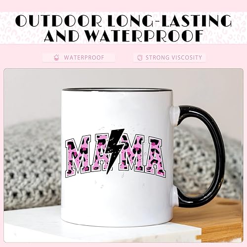 Miniatura 14 de Tintnut Vinilo permanente – 10 hojas de 12 x 10 pulgadas, hojas de vinilo adhesivo permanente de leopardo arcoíris, vinilo adhesivo permanente