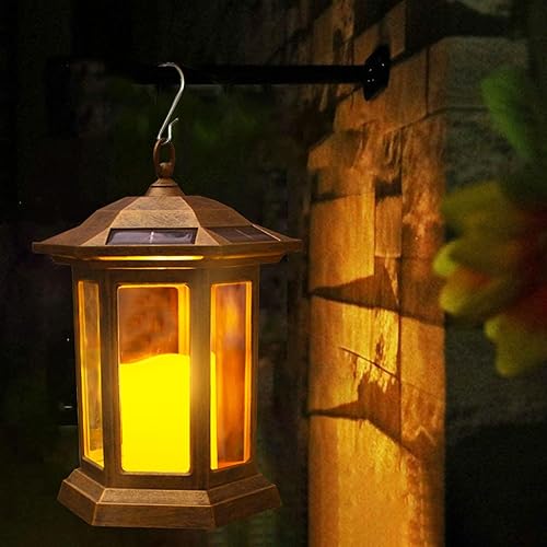 Miniatura 7 de Farol Solar para Exteriores, Linternas Colgantes para Exteriores con Luces LED de Velas - Luces Solares Impermeables de PVC, Luces de Farol