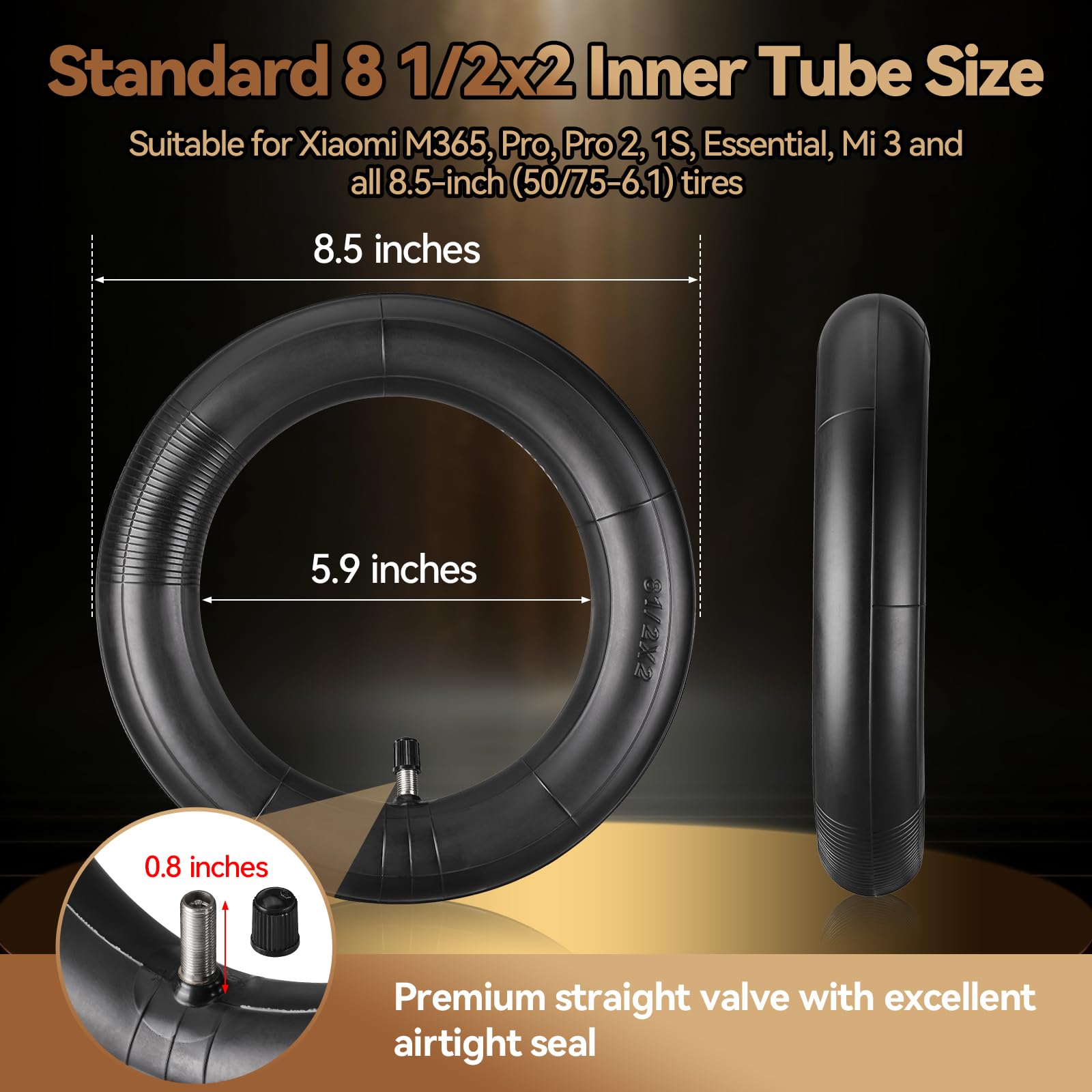 Cámara de Aire para Xiaomi Electrico 8.5 Pulgadas, 50/75-6.1, Repuesto para M365/Pro 2/Mi 3