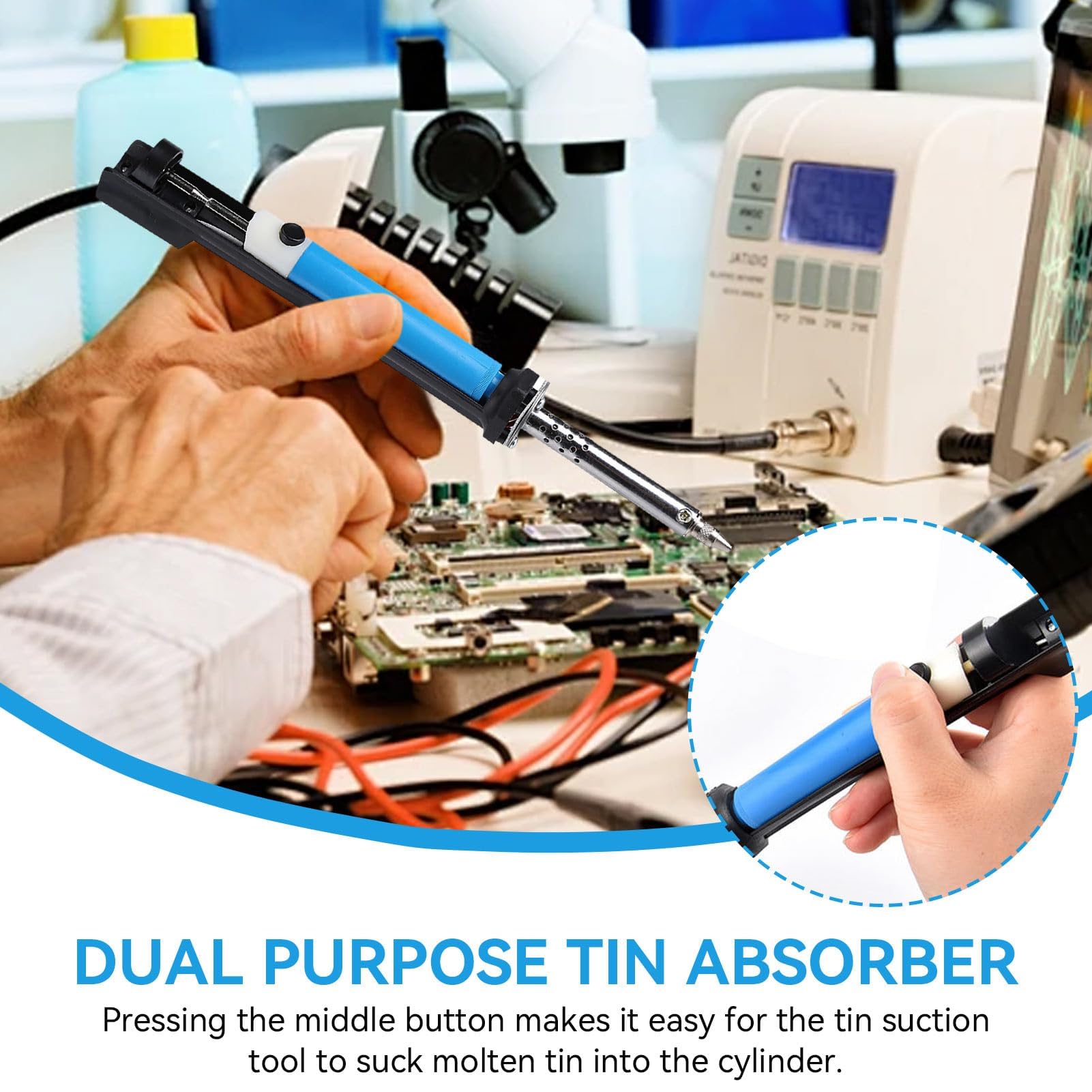 2-in-1 pompa dissaldante elettrica strumento di saldatura maniglia 40W ferro stagno ventosa forte aspirazione dissaldatura accessori per saldatura(io)