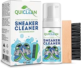 Elem Quiclean Sneaker Cleaner Premium Foaming Solution With Silicon Bristle Brush Shoe Cleaner&Shoe Shampoo For Sneaker,Nubuck,Canvas,Knit,Trainers,Multi-Material,Suede 100 Ml(Pack Of 1)