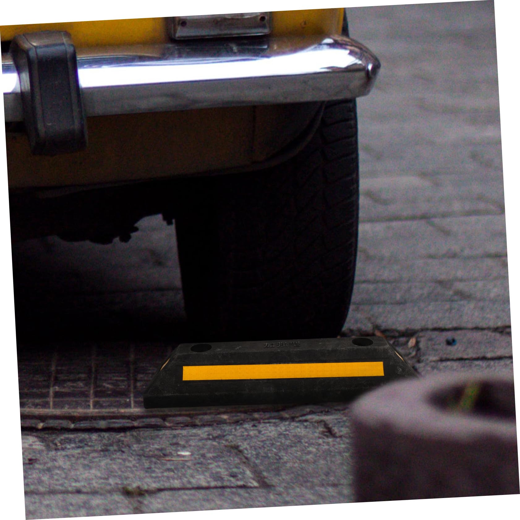 GALPADA Tope de Rueda para Estacionamiento de Goma Resistente y Portátil, Bloque de Calzo para Garaje Función Antidesgaste para Estabilizar Vehículos